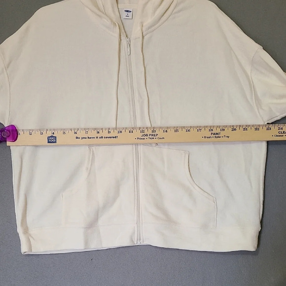 OLD NAVY Women's Cream Full Zip-Up Hoodie - Size Medium - Picture 5 of 12